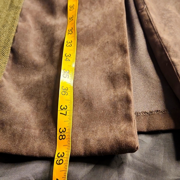 Vintage olive green faux suede long length lightweight blazer jacket extra large - Picture 14 of 14